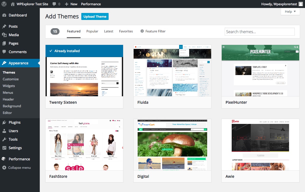 Upload A WordPress Theme